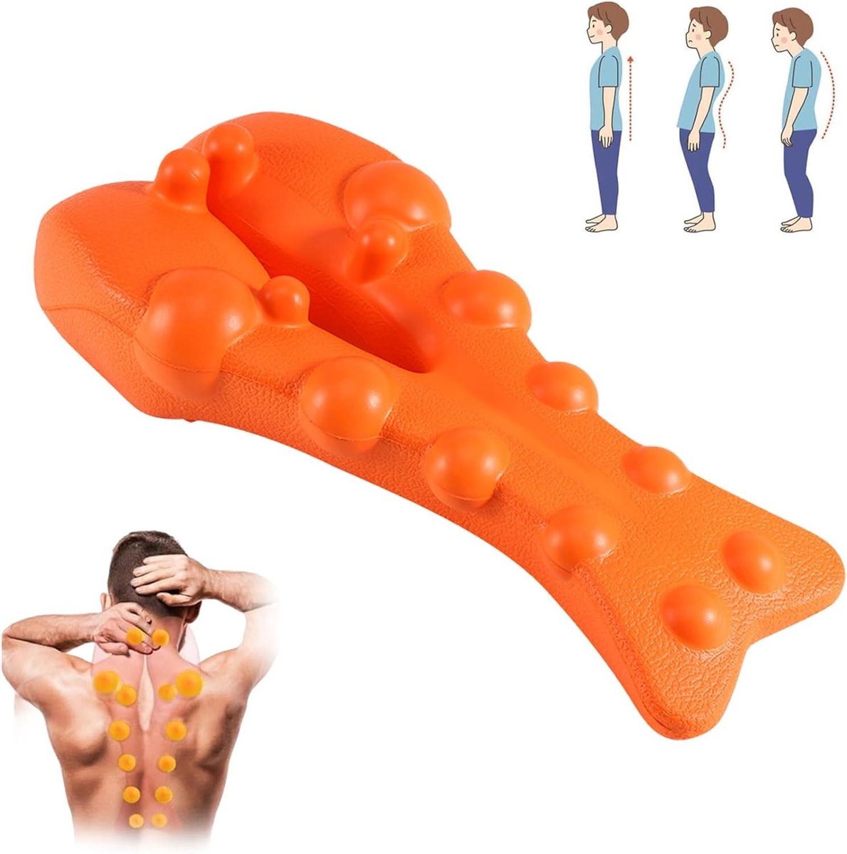 Trapezius Stretcher - Nek en Schouder Tool - Spierontspanning Verlichten - 14 Massageknoppen - 39 x 17 x 9 cm