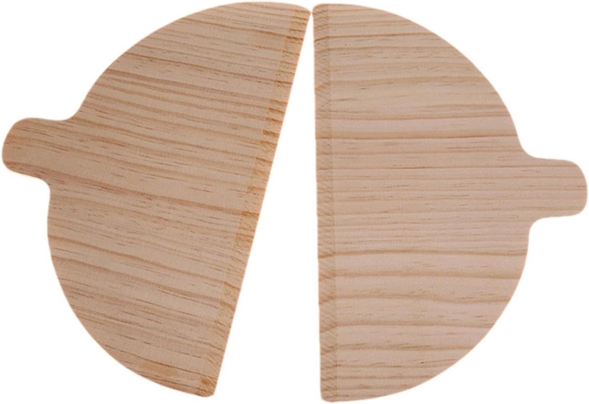 Pizzaschep Set - Broodspatel Oven - Zelf Bakken - Halfrond Ontwerp - 28 x 17 cm - Houtkleur