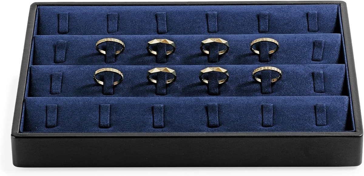 24 Roosters PU-leer Ringdienblad voor Sieraden, Organizer voor Ringen en Accessoires