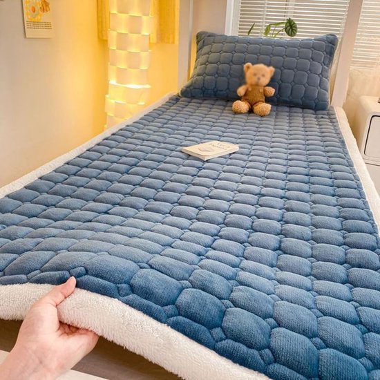 Japanse Rollable Futon - Vouwmatras Slaapbank - Kamperen en Reizen - Drielaagse Katoen Vulling - 150x200cm - Grijs — afbeelding 3