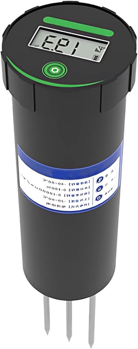 Bodem Tester Digitaal - Ph Meter Bodem - Planten Verzorgen - Meet Vocht Temperatuur Voedingsstoffen - 18.5 cm - Zwart