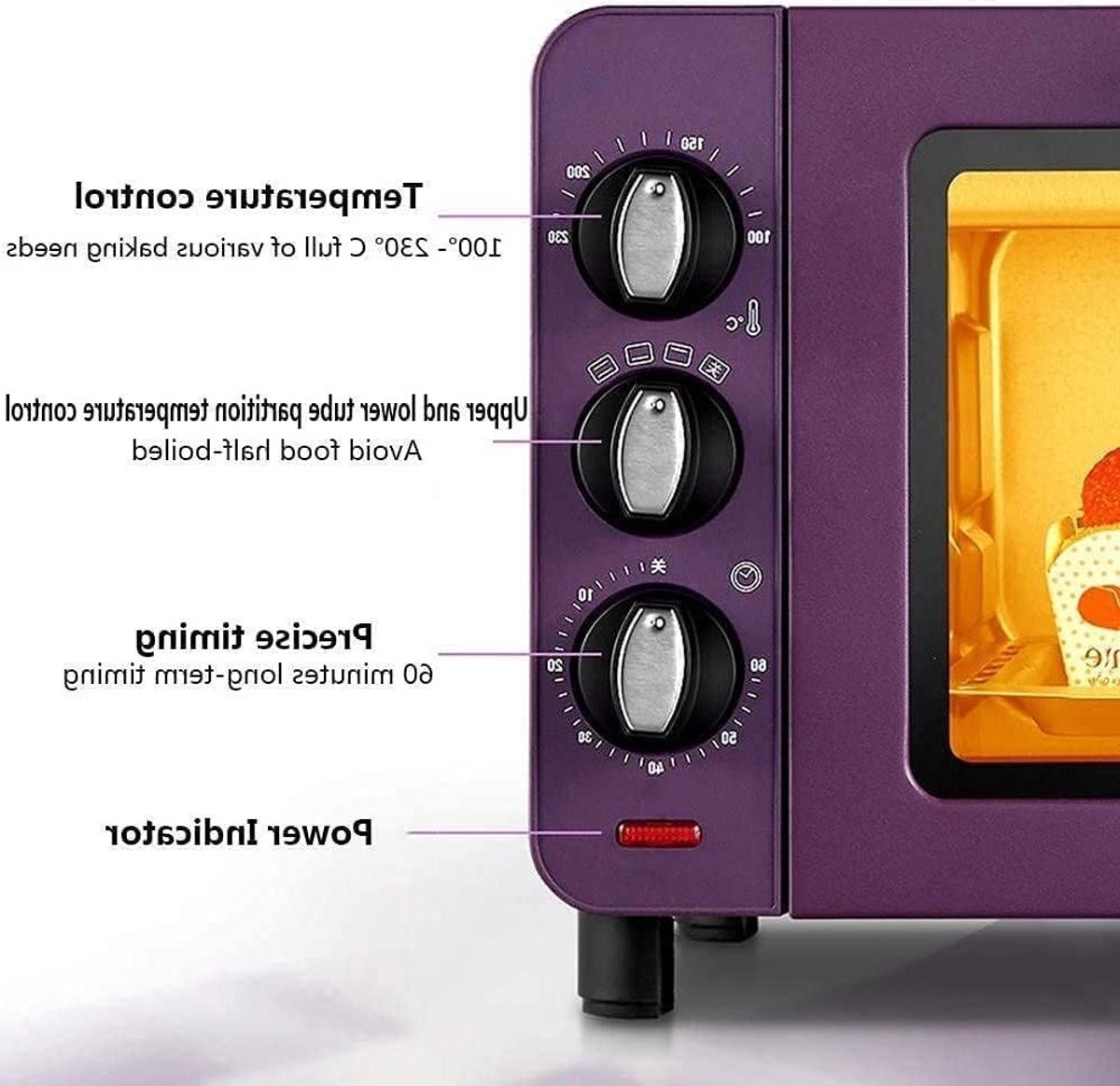 Broodrooster Oven - Mini Oven Convectie - Snel Koken - Multifunctioneel 4-element - 15L - Zwart