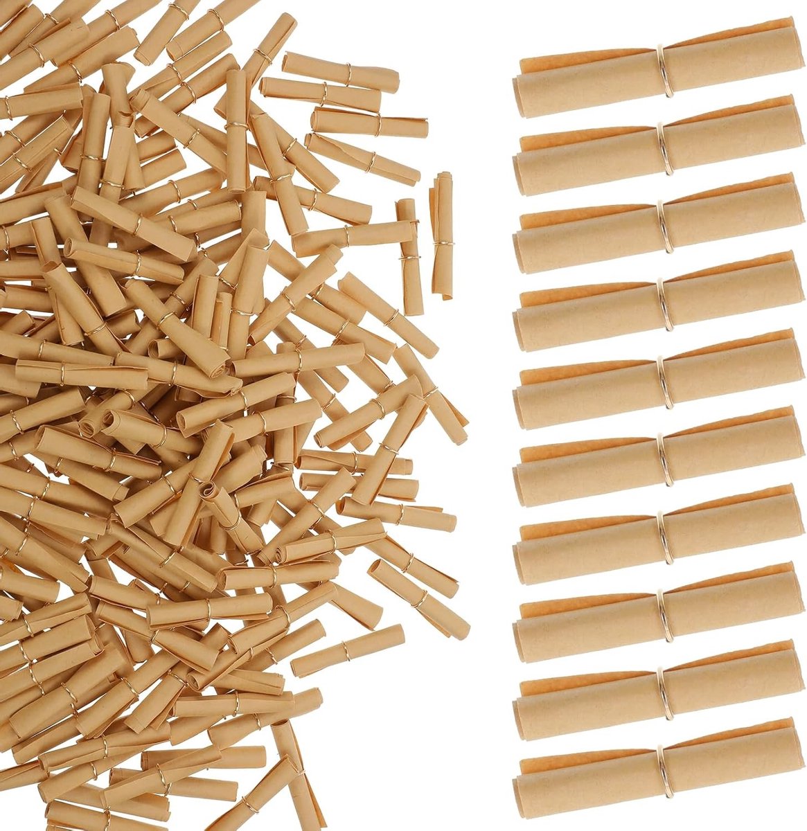 200 stuks mini-papierrollen voor handgeschreven berichten, ideaal voor Valentijn, verjaardagen en feestjes
