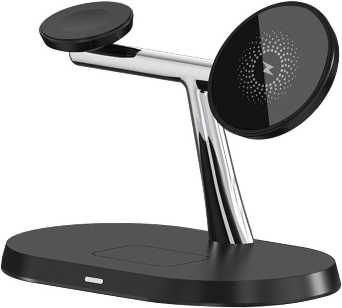Draadloze Oplader Stand - Telefoon Oplader Station - Bureau Organisatie - Sterke Magnetische Houder - 15x9x12 cm - Zwart