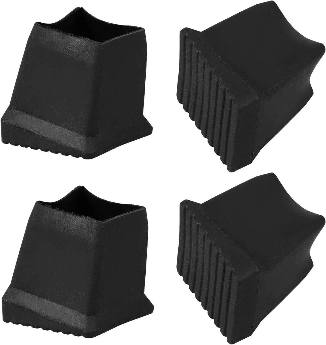 Laddervoeten Beschermhoezen - Ladderpoot Doppen - Ladder Stabiliseren - Antislip Rubber Ontwerp - 4x3.7x3.5cm - Zwart