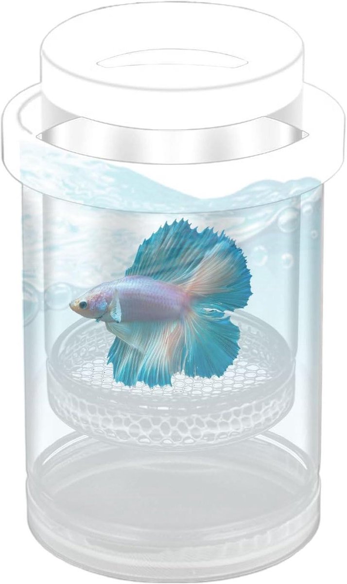 Aquarium Kweekbak - Broedtank Vis - Vissen Kweken - Transparant Zicht - 14.3 x 9.3 cm - Wit