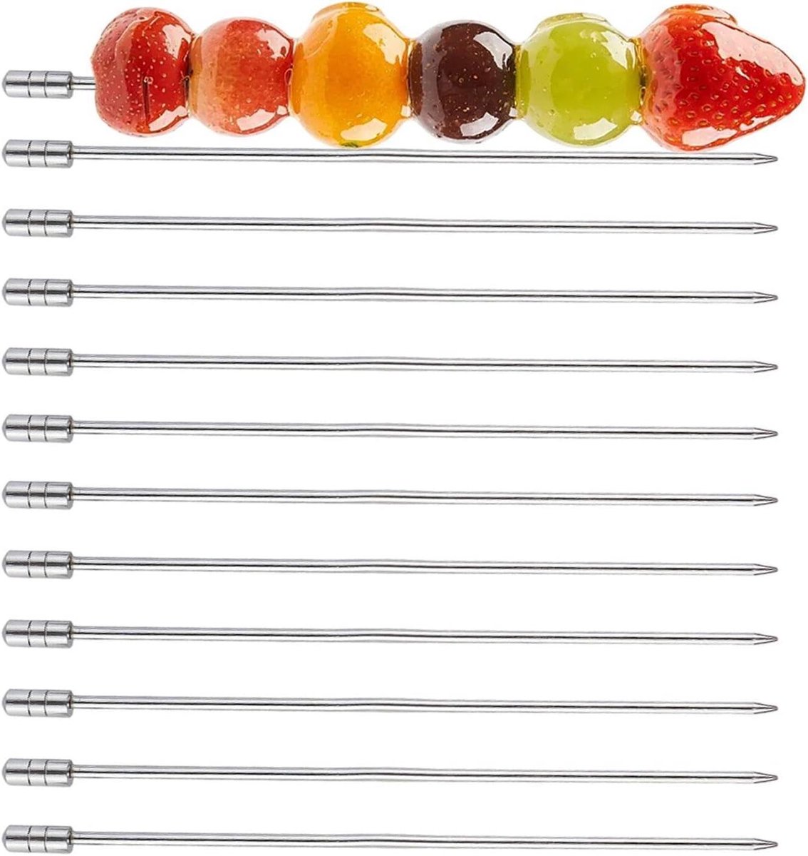 Cocktailprikkers - Spiesjes Garnering - Drankjes Versieren - Roestvrij Staal - 11 cm - Zilver