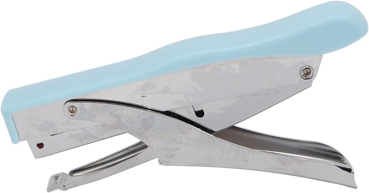Handnietmachine Tang - Nietapparaat Bureau - Documenten Binden - Ergonomisch Ontwerp - 10 Vellen - Blauw