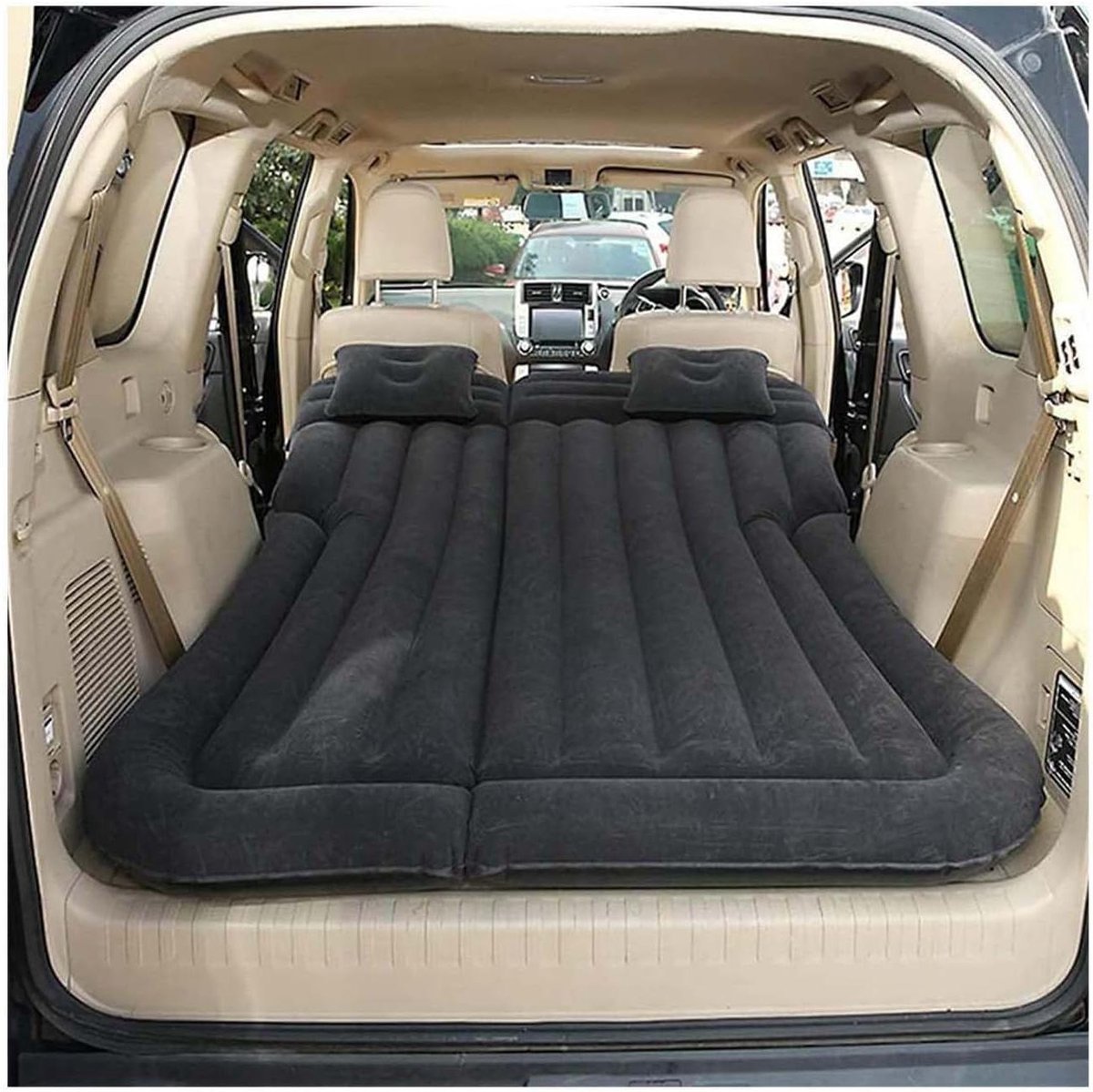 Auto Luchtmatras - Reisbed Auto - Lange Reizen - Dubbelzijdig Opvouwbaar - 175 x 130 cm - Grijs