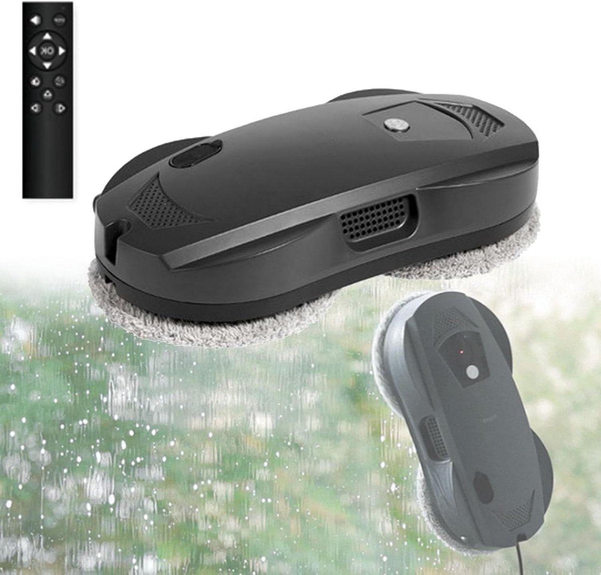 Ramenreinigingsrobot - Slimme Glazenwasser - Automatisch Ramen Wassen - Dubbele Roterende Dweilen - 75mm Slank Ontwerp - Wit