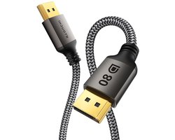 DisplayPort 2.1 Kabel 5M | 80 Gbit/s voor 16K@60Hz, 8K@240Hz en 4K@540Hz | Ideaal voor Gaming Monitoren, RTX 5090 en RX 9070