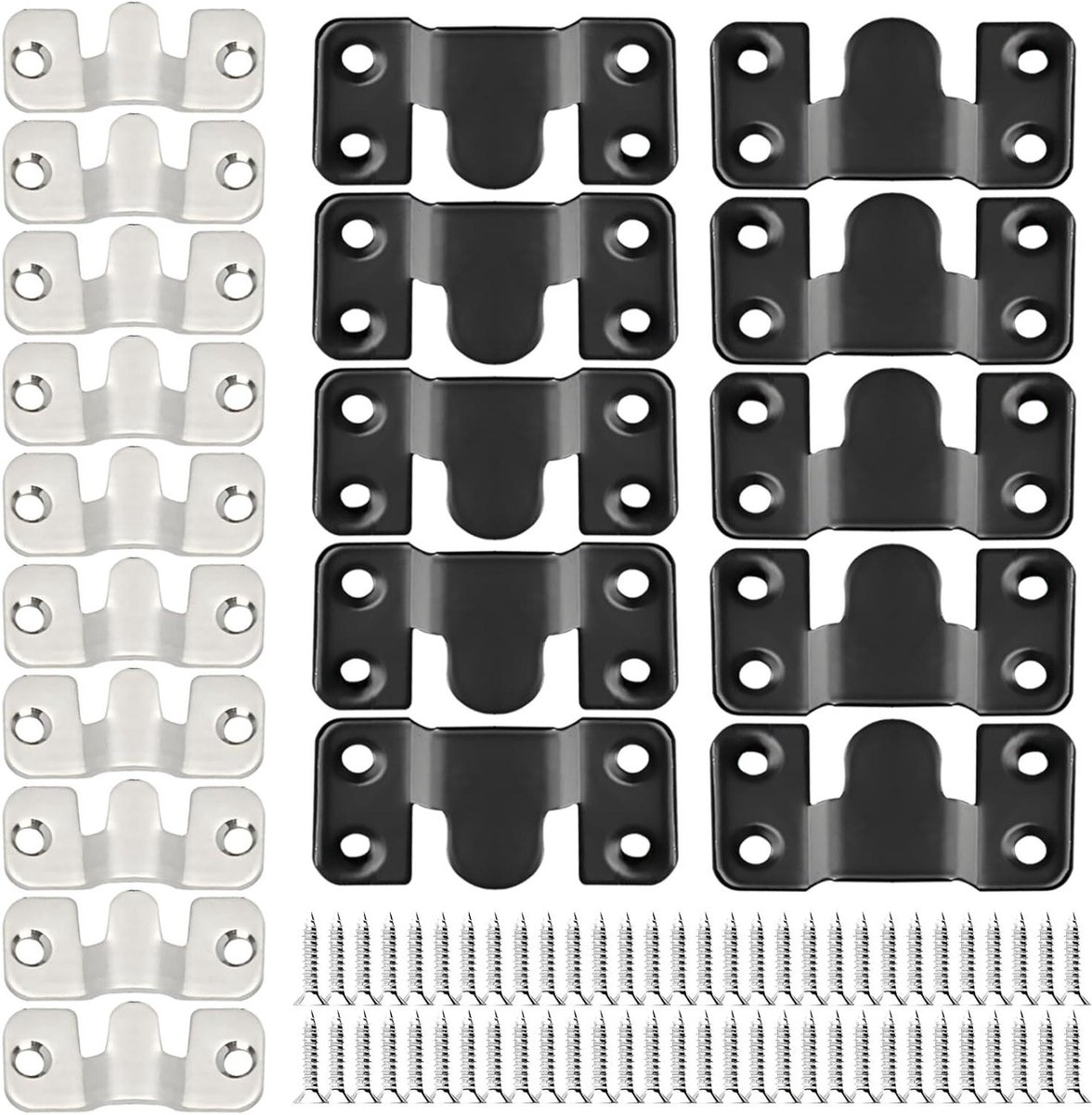 Metalen Bank Connectoren - Bank Verbinding - Modulair Meubels - Roestvrij Staal - 20 Stuks - Zwart