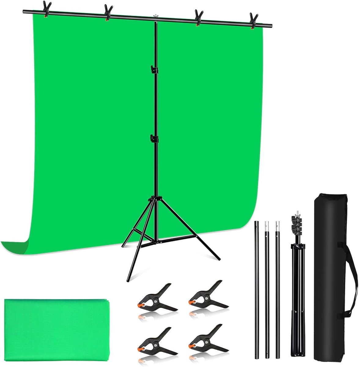 Green Screen met Statief - Achtergronddoek - Achtergrond voor Fotostudio - livestream