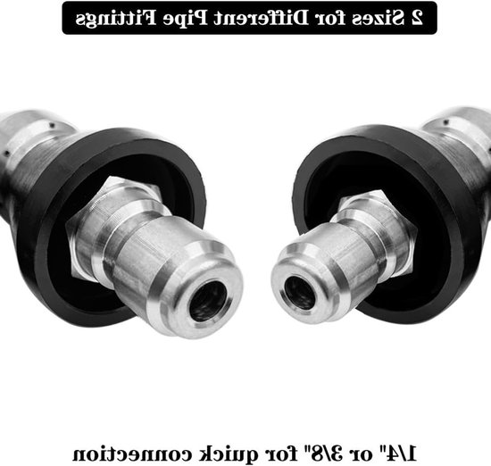 Hogedrukreiniger nozzle 1/4 inch + 3/8 inch - roestvrij staal - 5000 PSI - ideaal voor rioolreiniging - ShopVlot — afbeelding 4