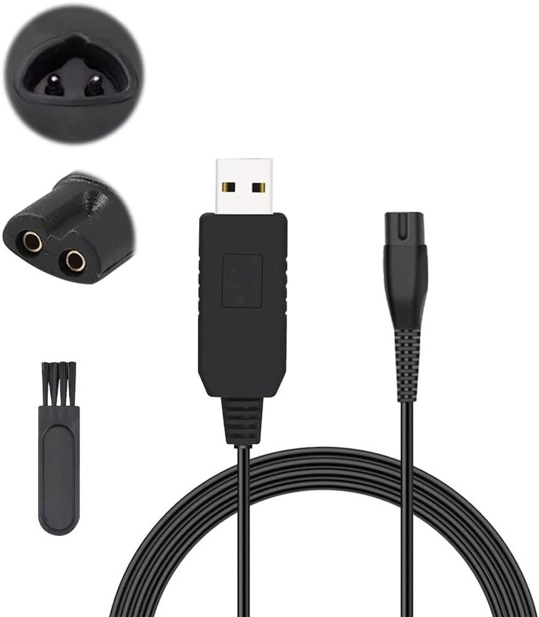 Oplaadkabel 12V voor elektrische scheerapparaten - Vervangende adapter voor Braun Series 3, 5, 7 en 9 - Compatibel met epilator en scheerapparaat