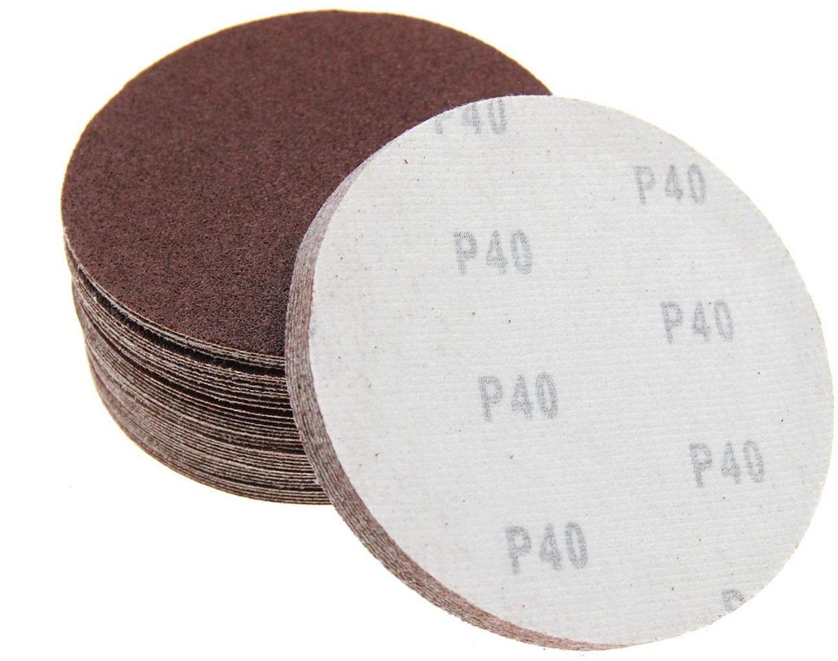 Dailygoody - OmGoods - Dailygoody - Schuurpapier - Rond 125mm - 5 Verschillende Korrelgroottes - Aluminium Oxide - Voor Hoekslijpmachines - 50 Stuks