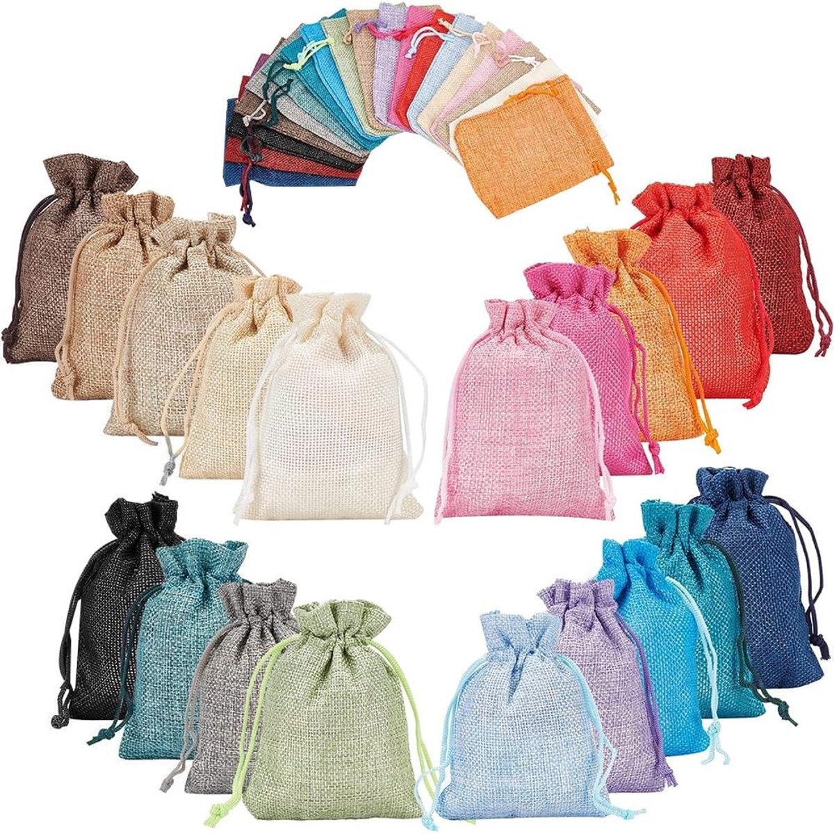 Dailygoody - Jute Zak - Burlap Pouches - Ideaal voor Feesten - 20 Kleuren - Perfect voor DIY - Geschikt voor Trouwen en Cadeaus