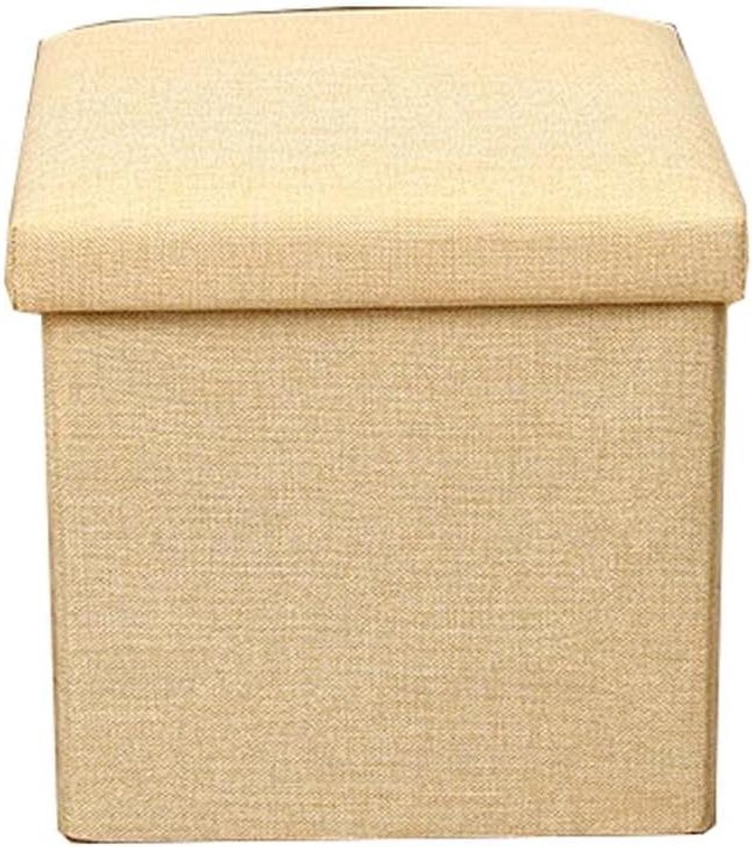 Opbergpoef - Voetenbank - Ruimte Organiseren - Opvouwbaar en Stabiel - 48x30x30cm - Linnen Grijs