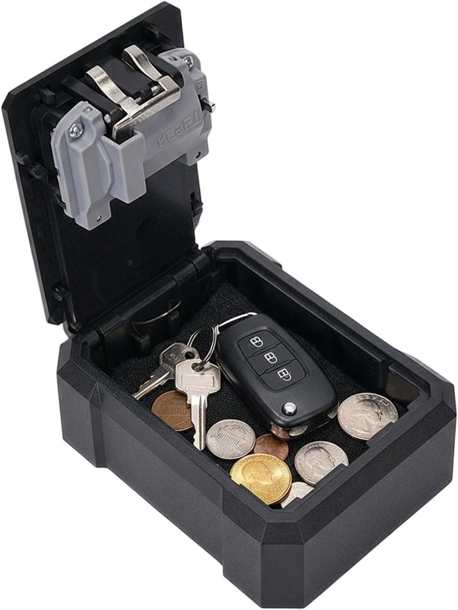 Autosleutel Kluisje - Sleutelkluis Beveiliging - Veilige Sleutelopslag - Combinatie Cijferslot - 13x5x13 cm - Zwart
