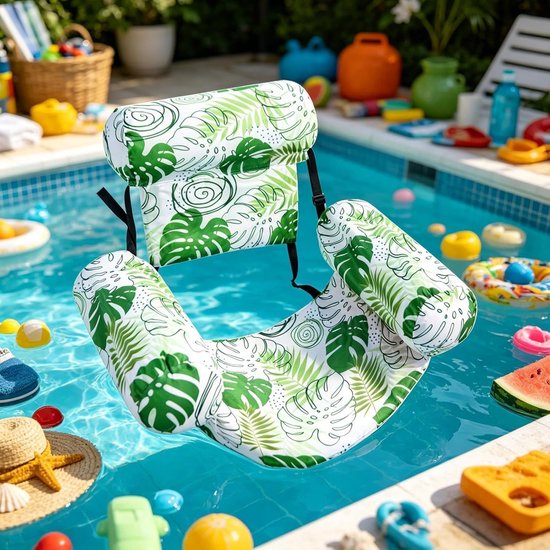 Zwembad Drijfstoel - Opblaasbare Lounger - Water Ontspanning - Ergonomische Rugleuning - 76x40.5x60.9cm - Lichtgroen — afbeelding 4