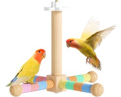 Zitstang voor kooi - Draaiende staaf - Vogels klimmen - Geoptimaliseerd boomontwerp - 21.5 cm breed - Kleurrijk