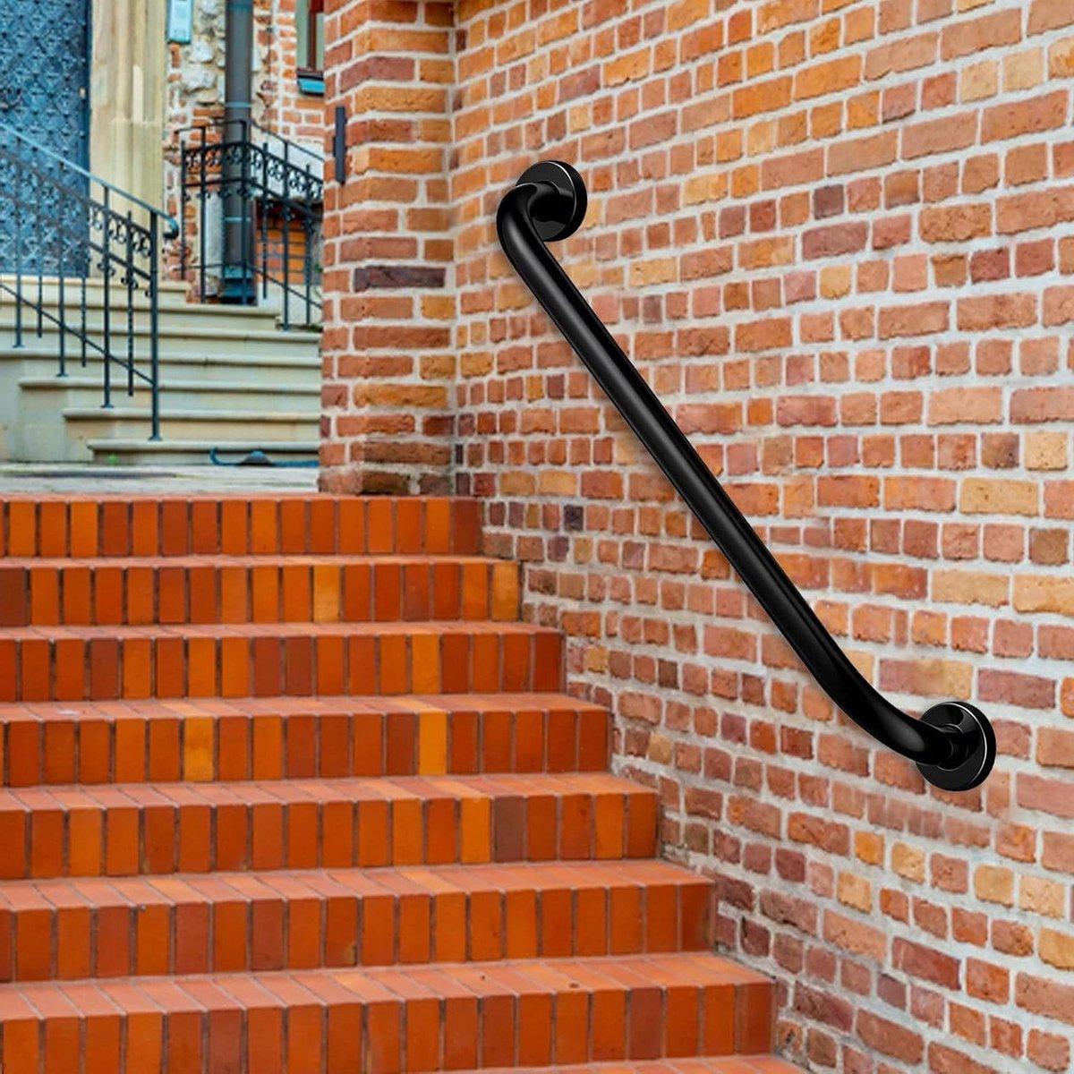 Buitenhandgreep - Trapleuning - Veiligheid Thuis - Roestvrij Staal - 60 cm - Zwart