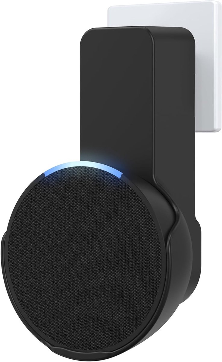 Ruimtebesparende Wandbeugel voor Kabelbeheer, Geen Boren Nodig, Geschikt voor Smart Speakers zoals Echo en Google Nest, Zwart