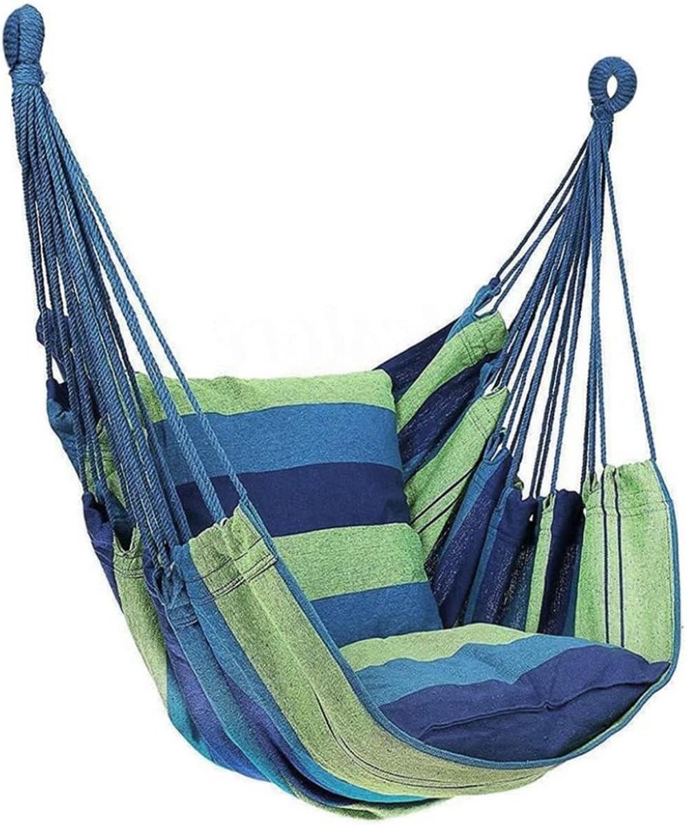 Hangmat Stoel - Schommelstoel Tuin - Ontspannen Buiten - Inclusief 2 Kussens - 130x100 cm - Groen