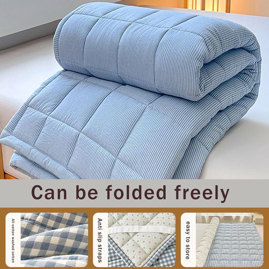 Japanse Mat - Futonmatras Vloer - Comfortabel Slapen - Zachte Katoen Stof - 180x200 cm - Bruin — afbeelding 5