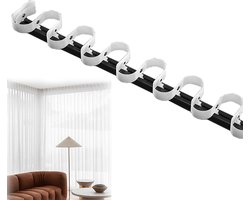 Gordijnrails Aluminium - Gordijnrail systeem - Vensters afwerken - S-wave plooisysteem - 110 cm - Zwart