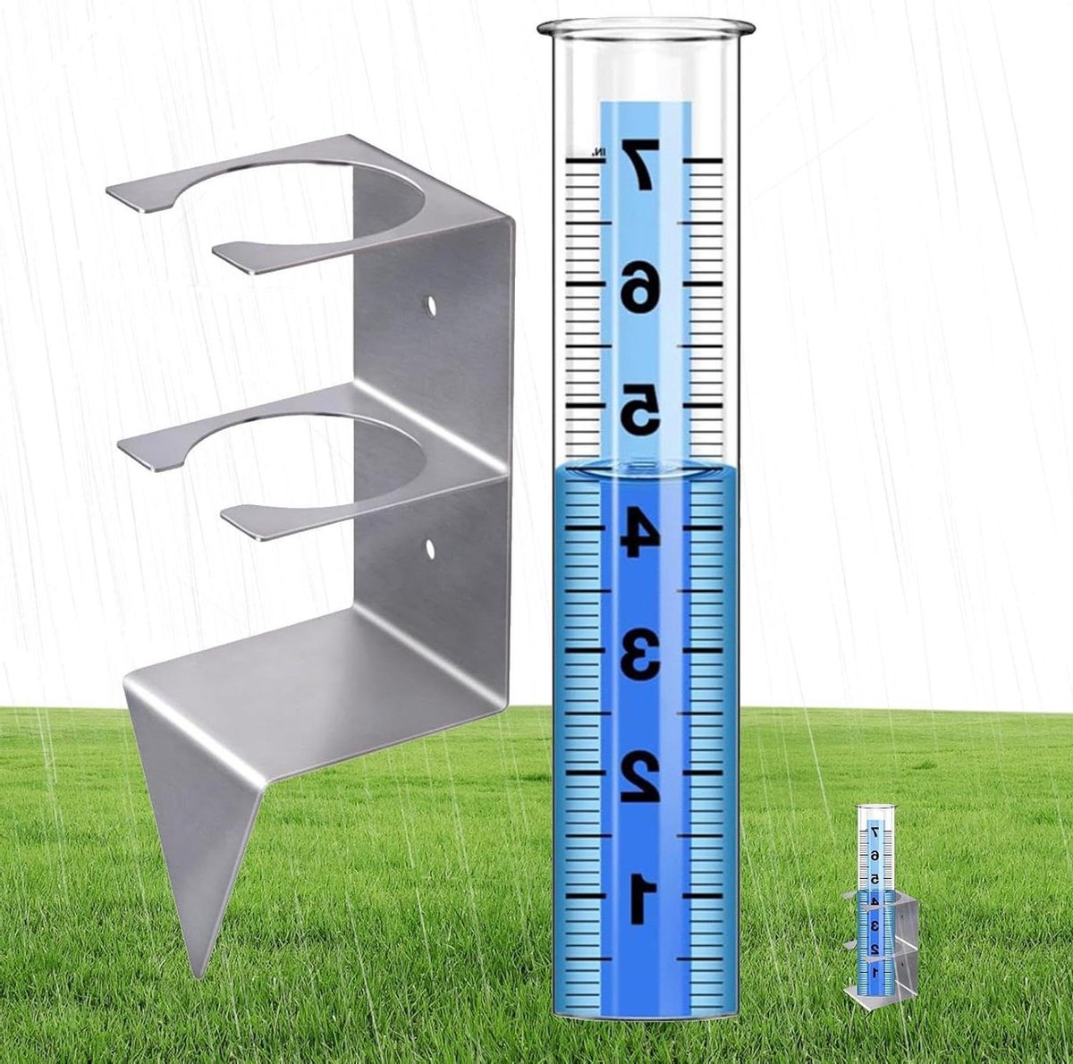 Regenmeter Tuin - Watermeter Weer - Tuin Irrigatie - Robuuste Constructie - 18cm Schaal - Transparant