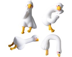 Mini speelse computer beeldjes - 3D Craft sculpturen voor kantoor, bureau en auto decoratie (gans) - Set van 4 schattige beelden