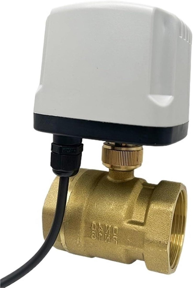 Gemotoriseerd Kogelklep - Elektrische afsluitklep - Waterregeling Automatisering - Normaal Gesloten - 3/4 Inch - Messing