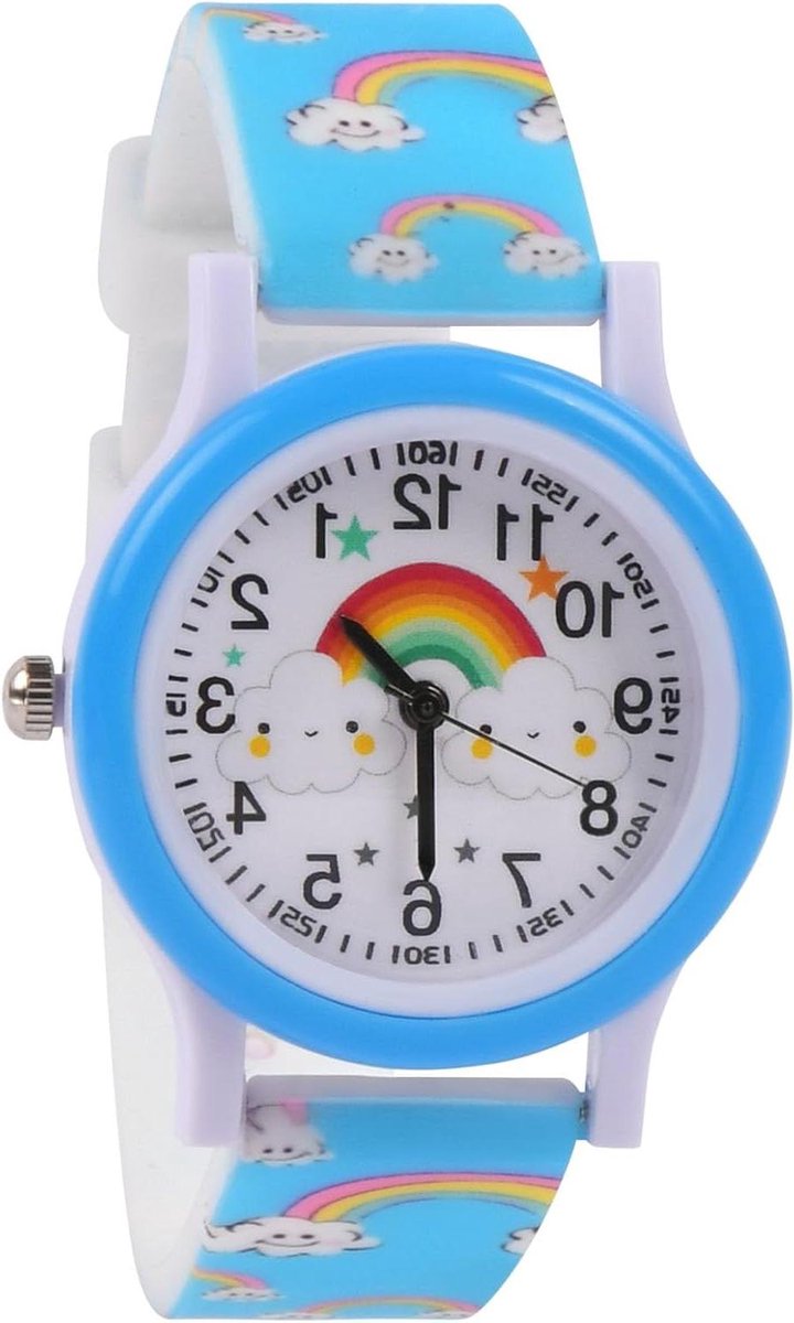Kinderhorloge - Analooog polshorloge - Tijd Leren Lezen - 3D Cartoon Design - 21.8 cm - Meerdere Kleuren
