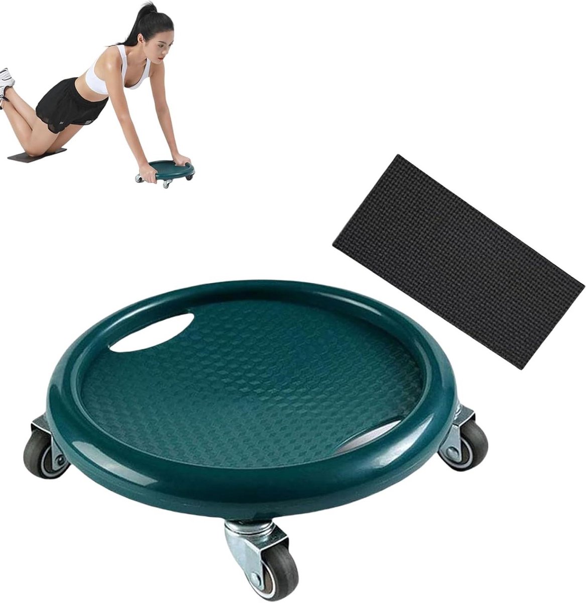 Buikwiel set - Core trainer - Thuis sporten - 360 graden flex - 28 cm - Groen
