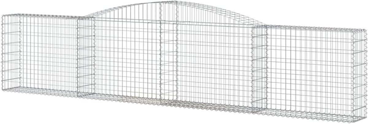 Gebogen Gabion Manden - Tuin Keerwanden - Tuin Decoratie - Gegalvaniseerd Ijzer - 400x30x100 cm - Zilver