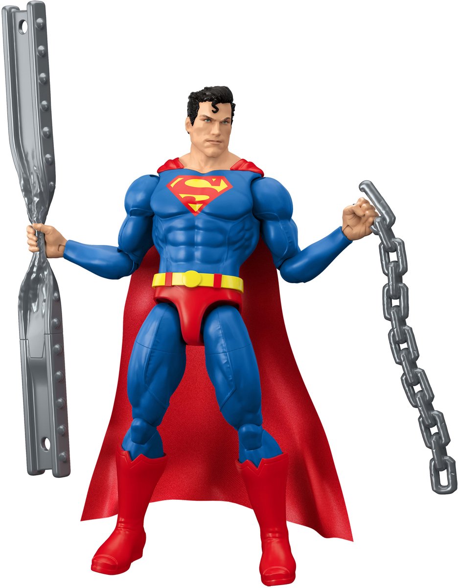 DC Premier Superman actiefiguur van 16,5 cm van - 22 beweegbare punten en cape, gevechtspantser
