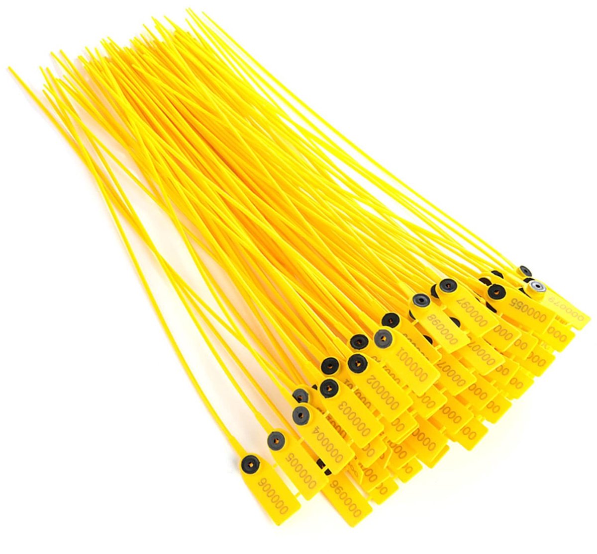 Dailygoody - Veiligheidstags - Plastic Afdichting - 100 Stuks - Geel - Kabelbinders - Geschikt voor Transport - 40 cm