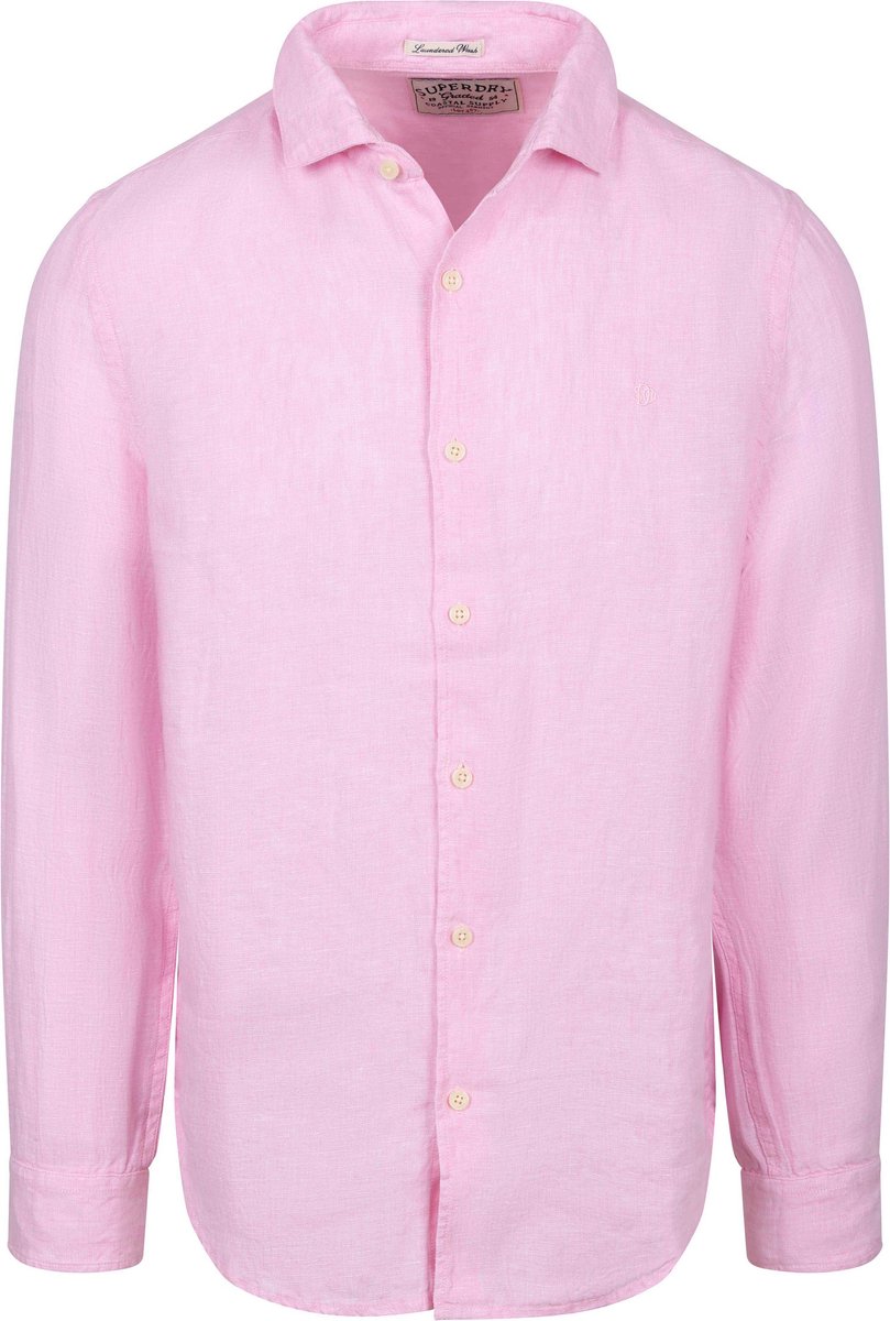 Superdry Overhemd Riviera Linen Classic – Heren Overhemden Casual Roze