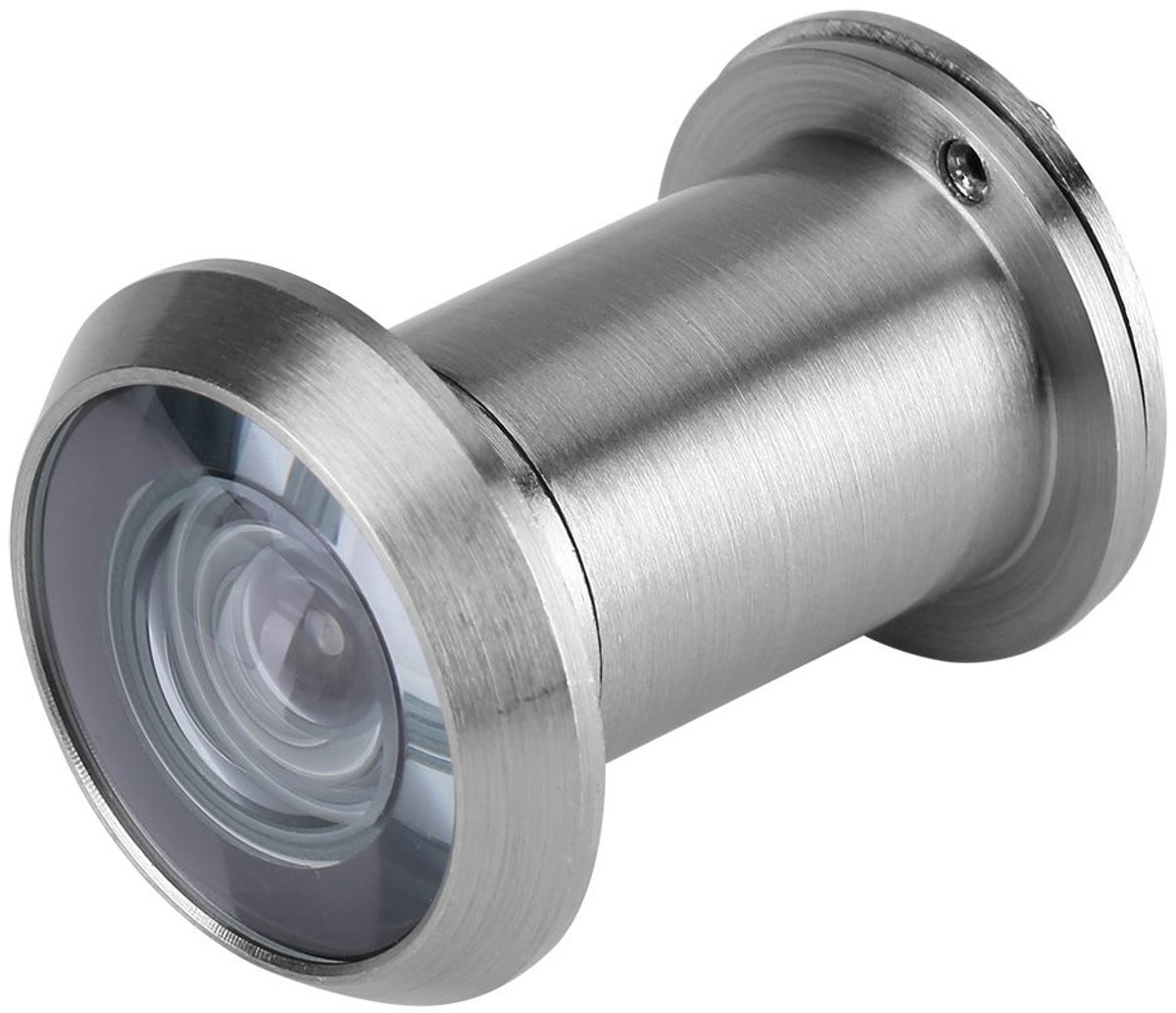 Dailygoody - Geborsteld Zilver Kijkgaatje Deurkijker - Veiligheid - Groothoek 220° - Optisch Glas - Privacykap - Geschikt voor Deuren - Zilver
