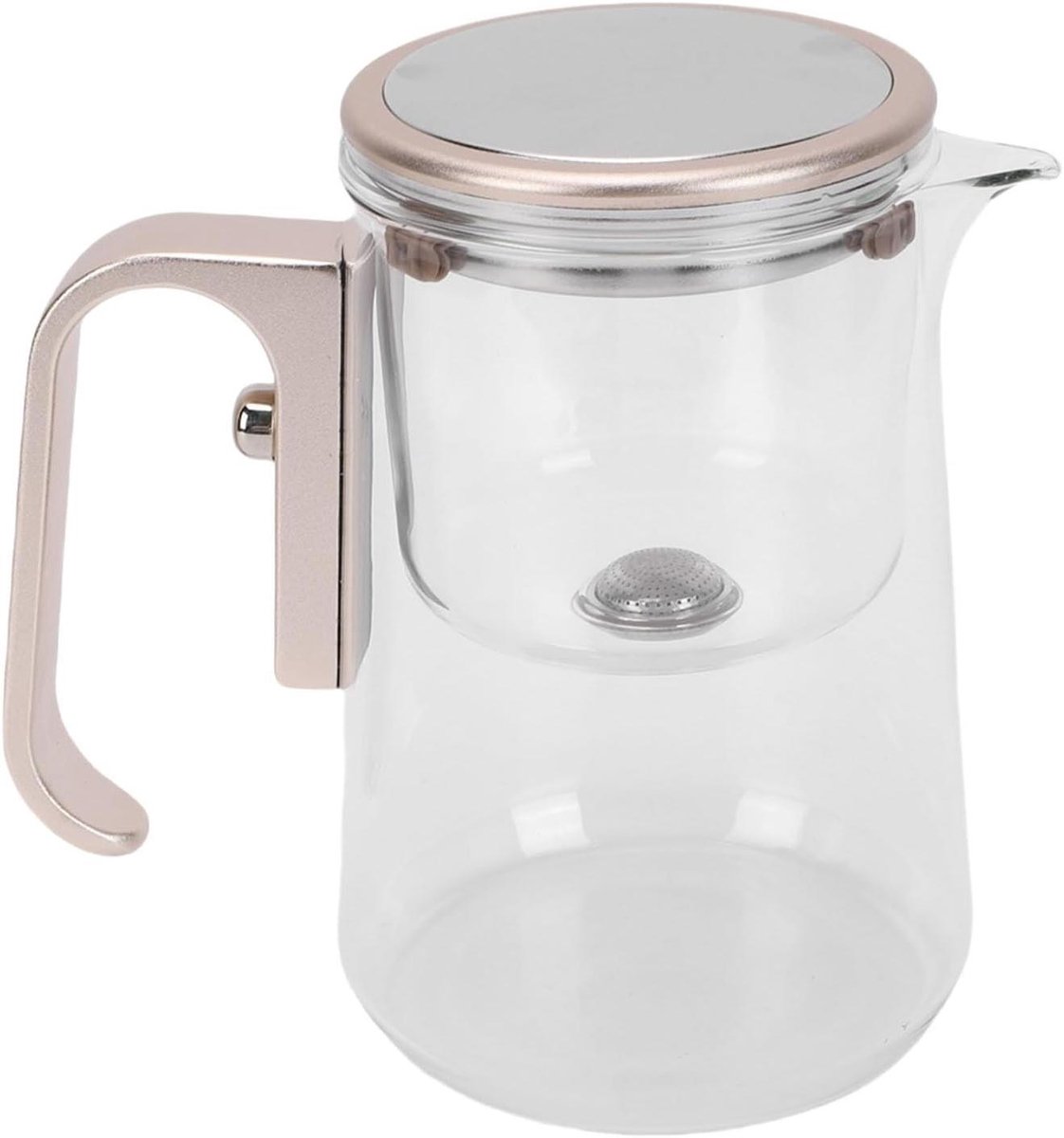 Glazen Theepot - Theepot met Zeef - Thee Zetten - Waterscheiding Functie - 800 ml - Transparant