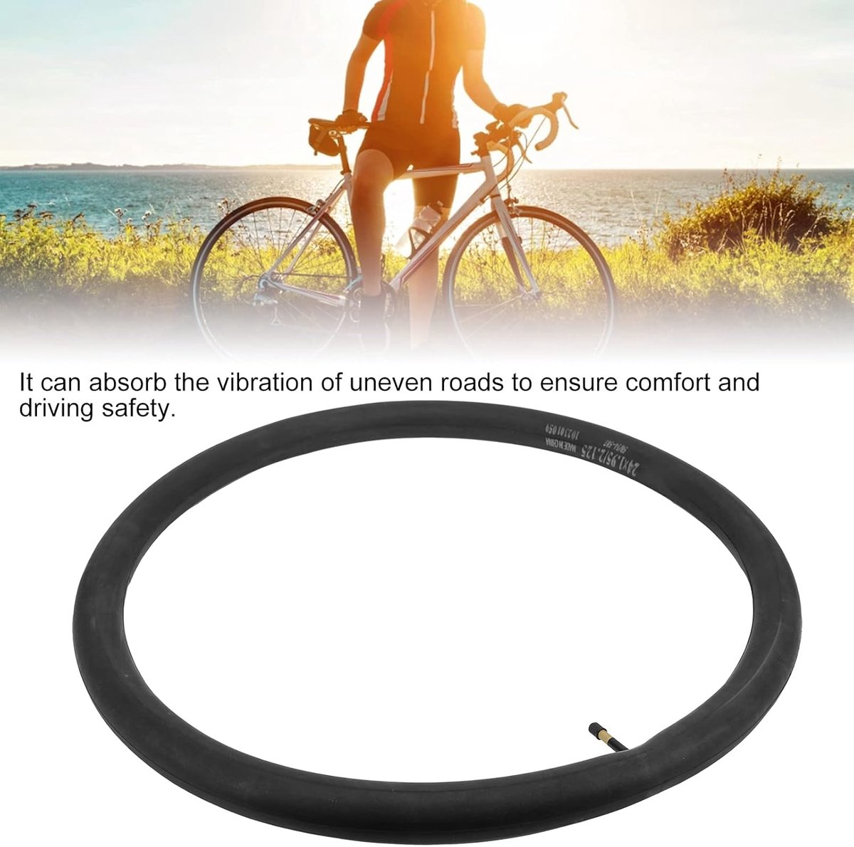 Fietsbinnenband - Binnenband Fiets - Fietsen Onderhoud - Butylrubber Materiaal - 24 inch - Zwart