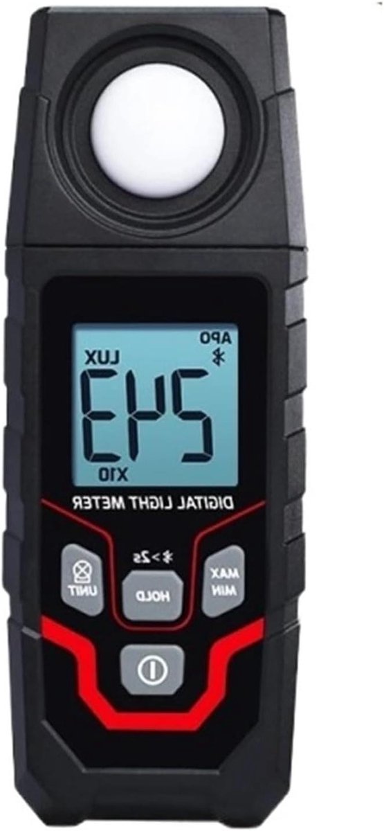 Lichtmeter - Luxmeter Tester - Nauwkeurig Meten - App Dataregistratie - 2000 Data Opslag - Zwart