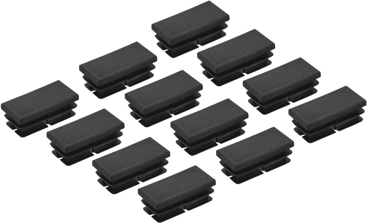 Buisinzetstukken - Eindkappen Plastic - Meubels Beschermen - Rechthoekige Vorm - 20 x 40 mm - Zwart