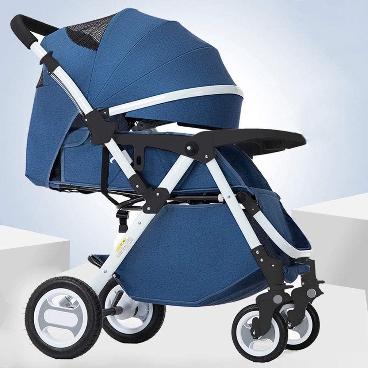 Compacte Kinderwagen - Reisbuggy Kinderwagen - Comfortabel Reizen - Omkeerbare Zitrichting - 19.7 x 30.5 x 40.6 inch - Blauw