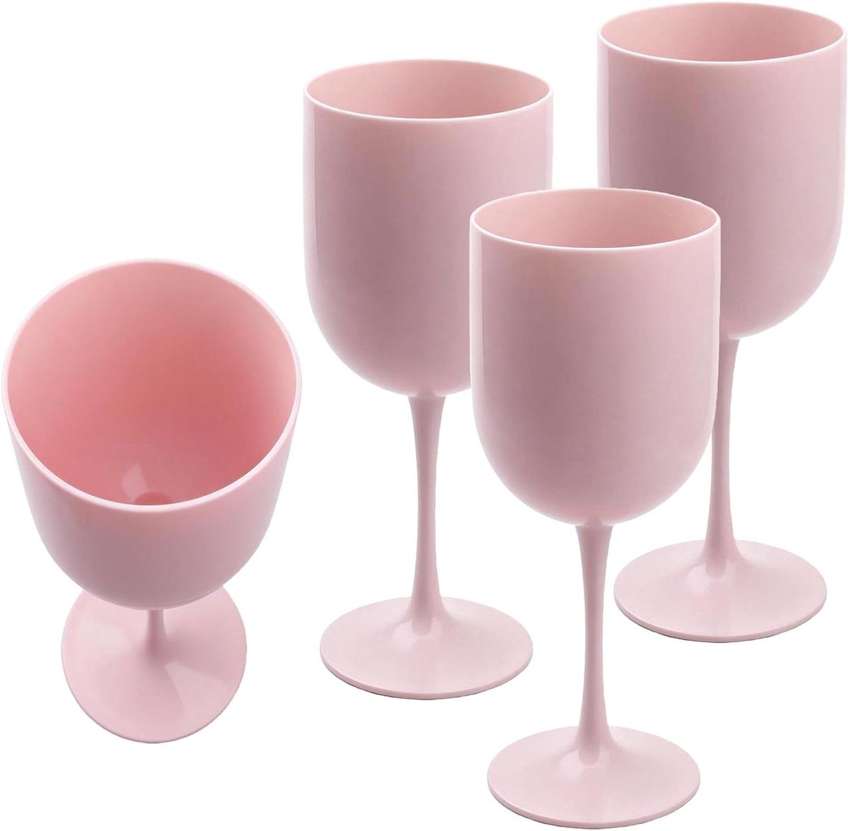 Herbruikbare Wijnglazen - Kunststof Kelken - Buitenfeesten - Onbreekbaar Ontwerp - 480 ml - Roze
