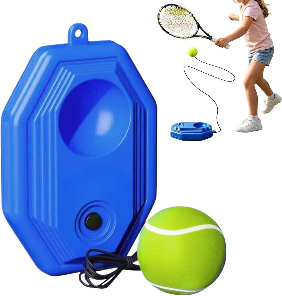 Tennis Bal Terugkaatser - Trainingsbal met Koord - Solo Tennis Oefenen - Wiebelvrij Ontwerp