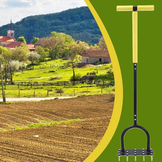 Gazonbeluchter - Grasbeluchter Cultivator - Bodemverzorging Gazon - Ergonomische T-handgreep - 100x25x15 cm van Merkloos	 — afbeelding 5