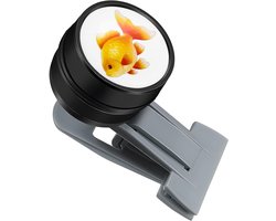 Voerring Aquarium - Voederaccessoire Vissen - Vis Voeren - Magnetische Bevestiging - 12 mm Ring - Grijs
