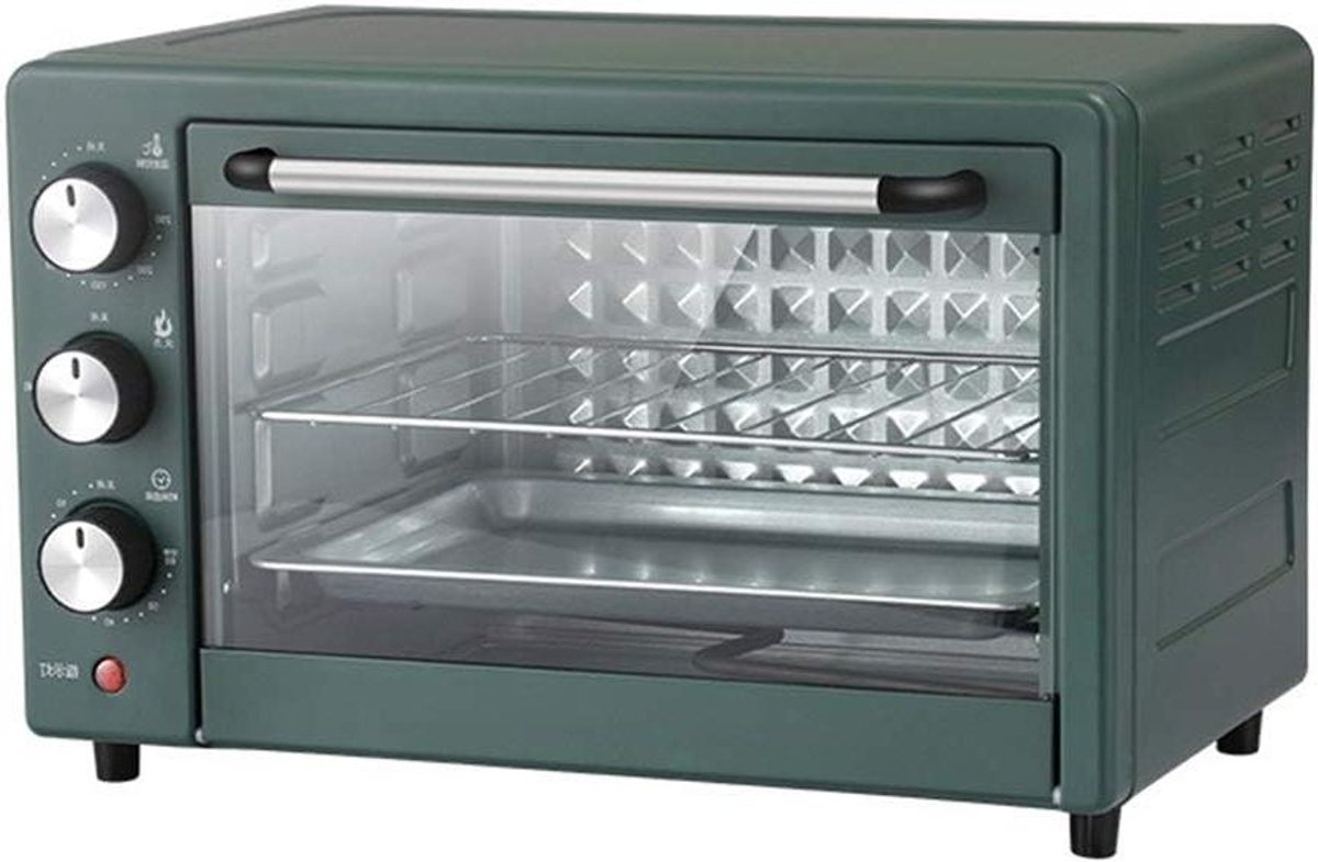 Mini Oven Huishoudelijke Oven Bakken en Grillen Verticale Ruimtebesparing 20 Liter Capaciteit Groen